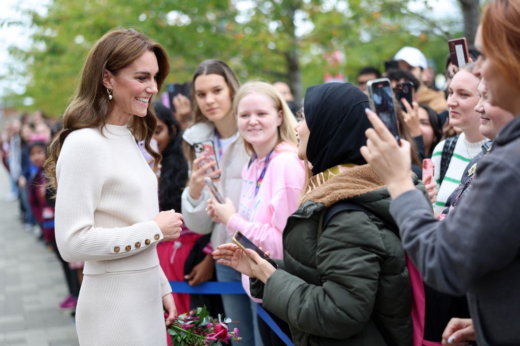 Kate Middleton meeting public outside Nottingham Trent University