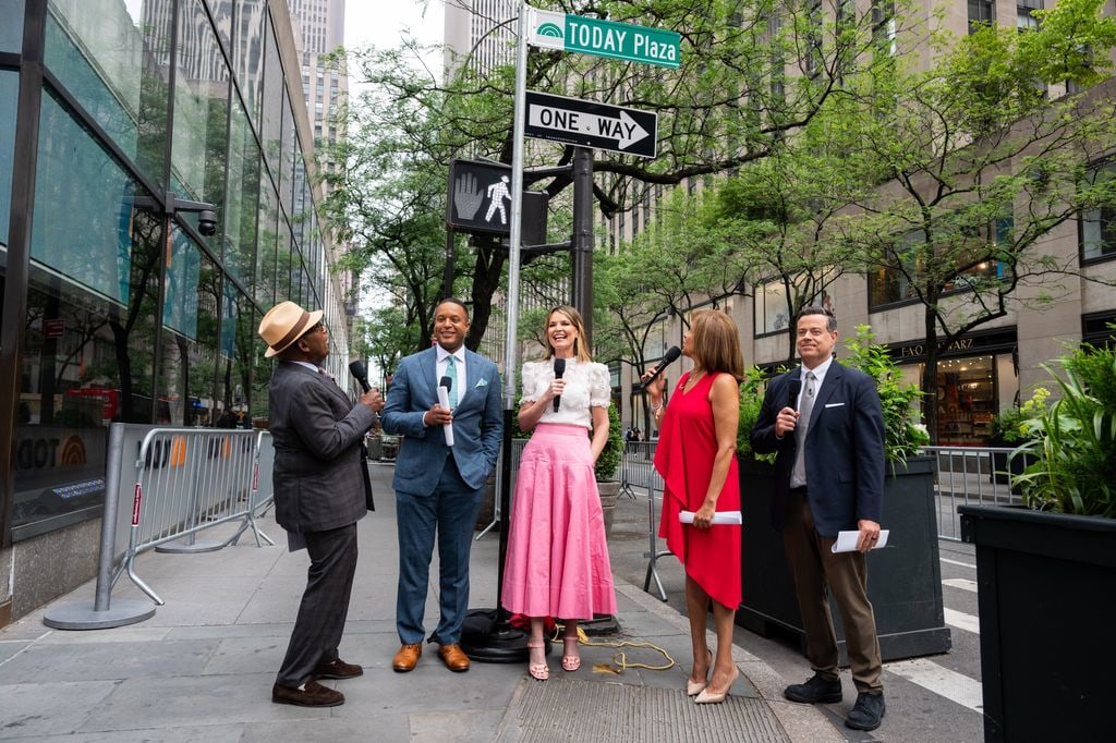 The Today Show anchors celebrate the 30th anniversary of the Today Plaza