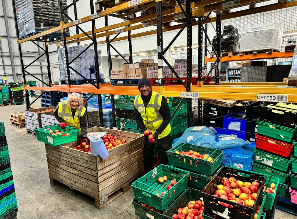 The Felix Project volunteers in warehouse