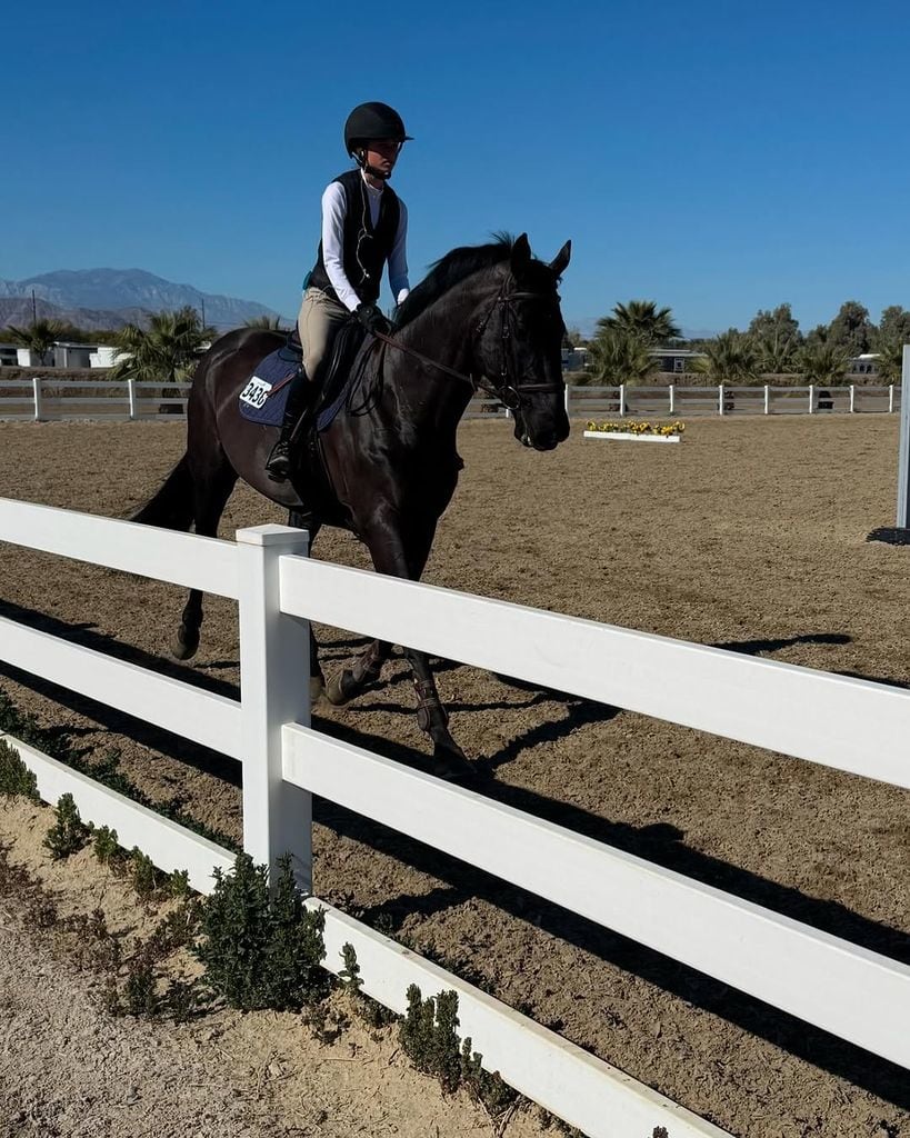 Grace Wahlberg captured horseback riding in a photo shared by mom Rhea Durham on Instagram