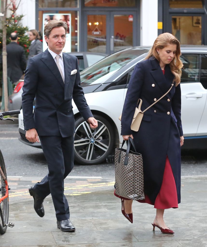 Princess Beatrice and her husband  Edoardo Mapelli Mozzi head to the pub after their second daughter was baptised 