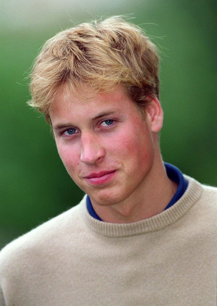 Prince William wearing a biege jumper in the 2000s