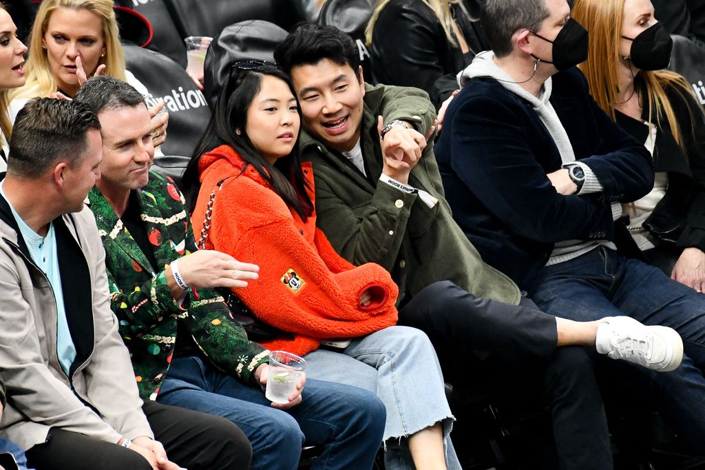 simu liu allison hsu basketball game