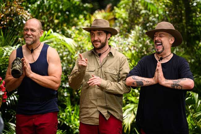 mike tindall, seann walsh and boy george in the im a celebrity jungle