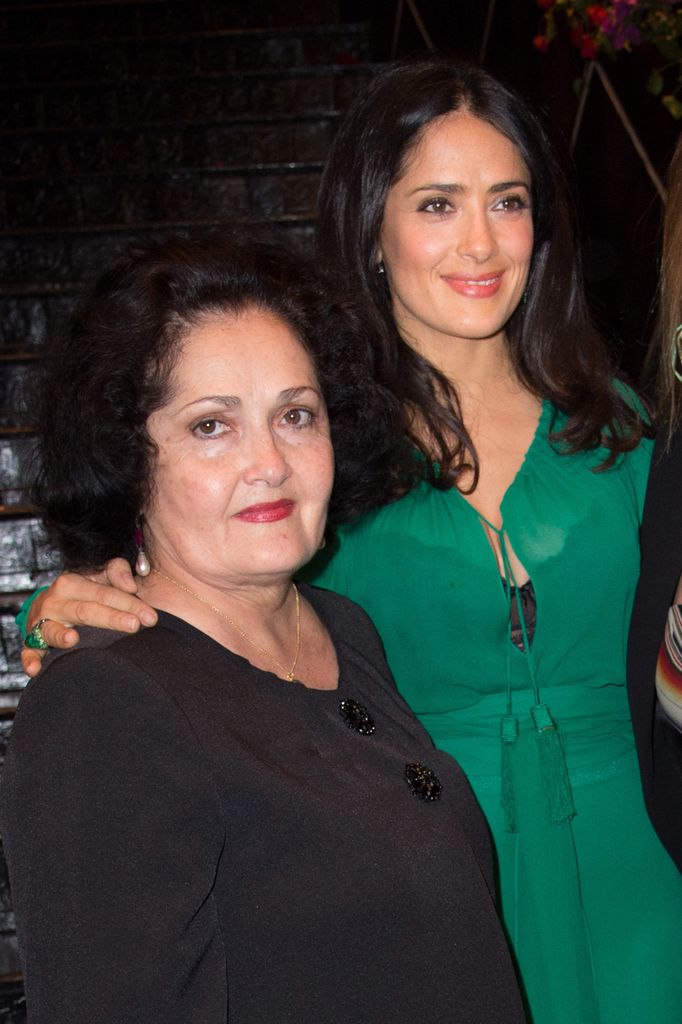 Salma Hayek and her mother Diana Ramirez attend 'Les P'tits Cracks' - Charity Dinner At Pavillon des Champs Elysees, in Paris, April 2013