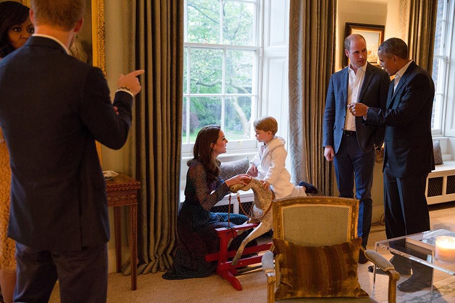 Prince William and Kate living room barack obama visit