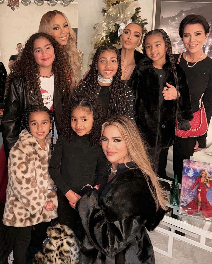 Kim got together with the rest of the family and Mariah Carey for a festive celebration