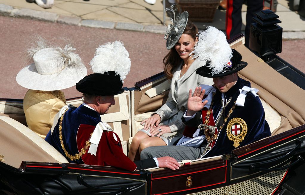 Newlyweds William and Kate at the Order of the Garter service with Charles and Camilla in 2011