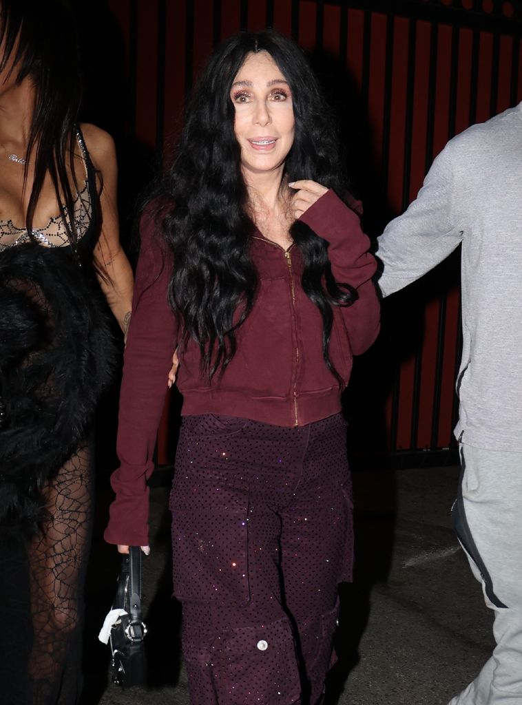  Cher is seen arriving at the Chateau Marmont on October 31, 2024 in West Hollywood, California