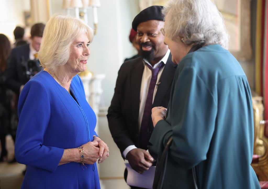 Camilla talking to members of public at Clarence House