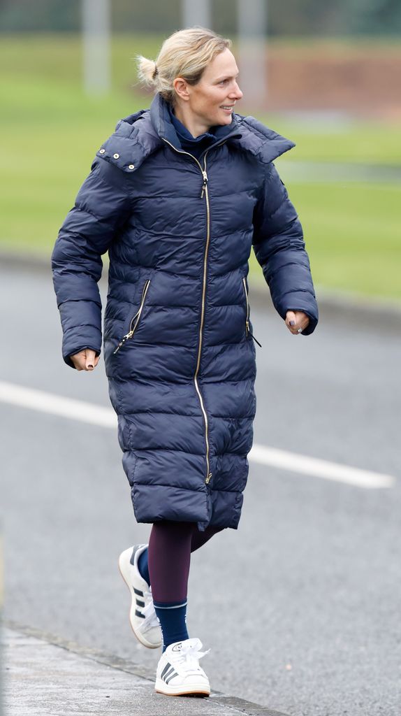 The royal rocked a navy puffer jacket