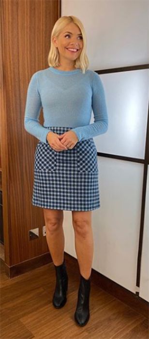 holly willoughby instagram check skirt