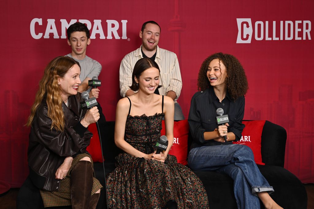 Leslie Mann, Andrew Barth Feldman, Maude Apatow, Cooper Hoffman and Nico Parker attend Collider Media Studio during TIFF 2025 on September 06, 2025 in Toronto, Ontario