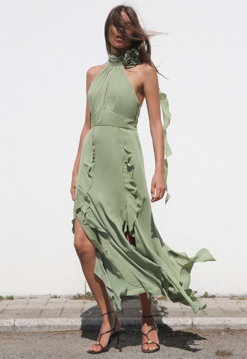 Zara sage green dress