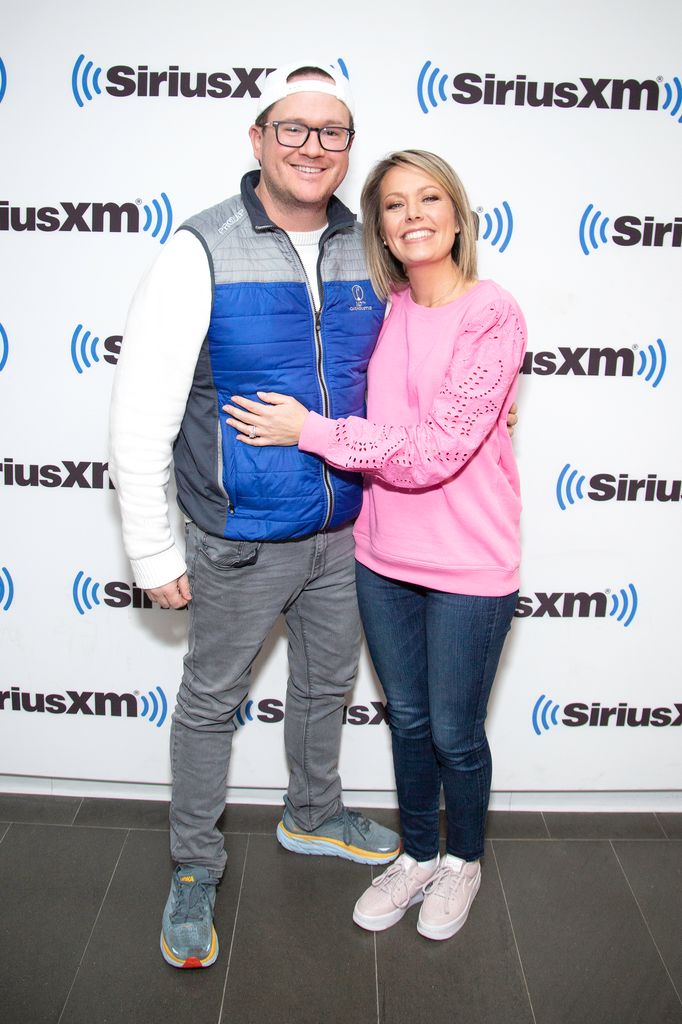Photo of Dylan and her husband Brian at SiriusXM Studios