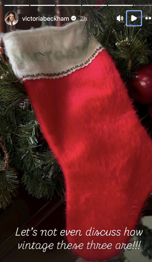 Victoria Beckahm's faded festive stocking