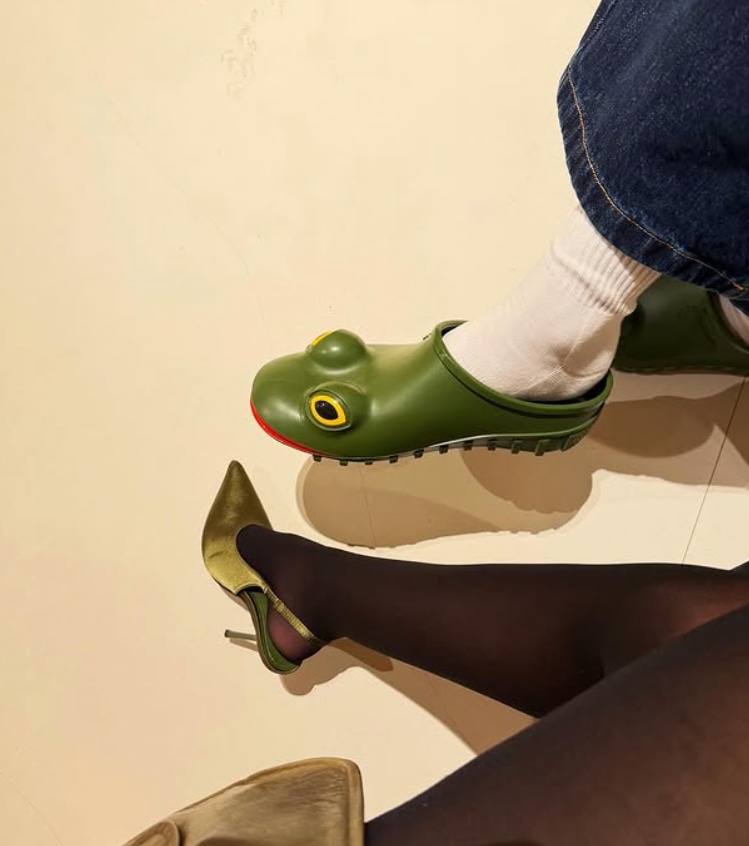 cruz beckham and jackie apostel in green footwear