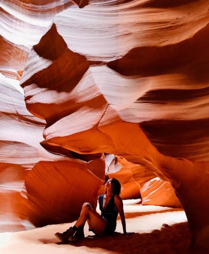 Photo shared by Halle Berry of her at Antelope Canyon while on a road trip with her boyfriend Van Hunt