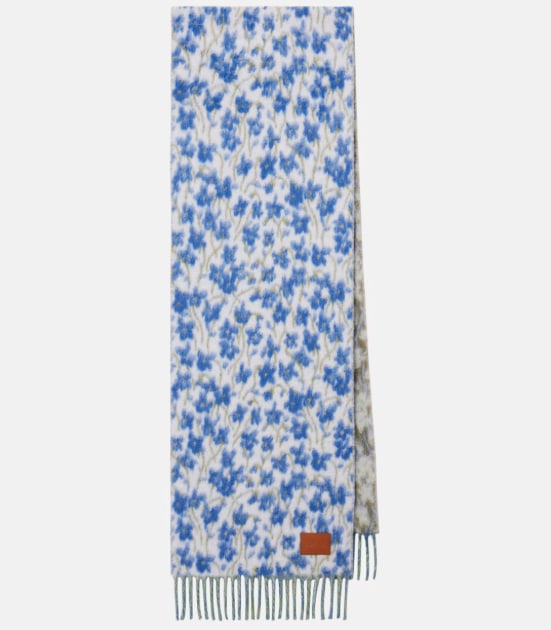 loewe Floral wool-blend scarf
