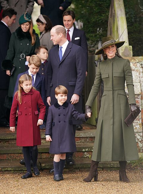 Kate holds Louis hand as they walk out of church