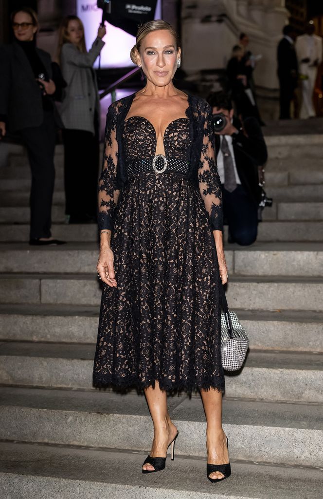 Sarah Jessica Parker  is seen arriving to the God's Love We Deliver Golden Heart Awards at Cathedral of St. John the Divine on October 21, 2024 in New York City. (Photo by Gilbert Carrasquillo/GC Images)