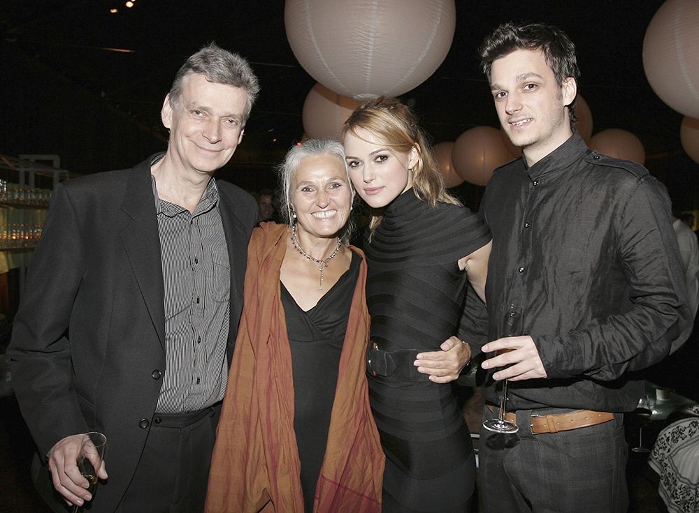 Keira Knightley with her parents and brother 