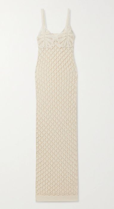 cream crochet dress