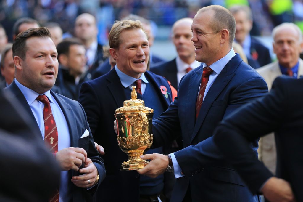 Mike Tindall with the Rugby World Cup