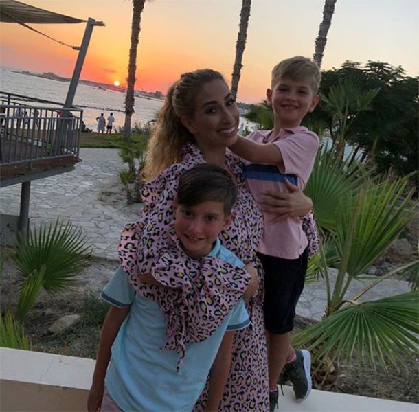 stacey solomon on holiday with sons