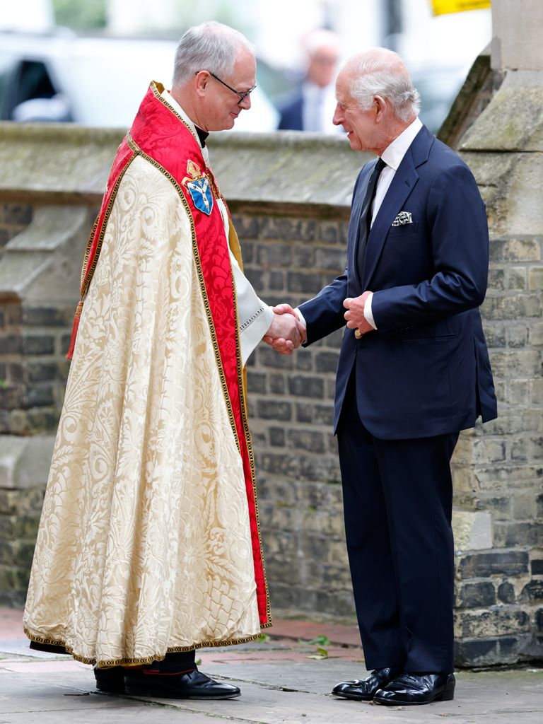 King Charles arriving at Sir Chips Keswick' memorial