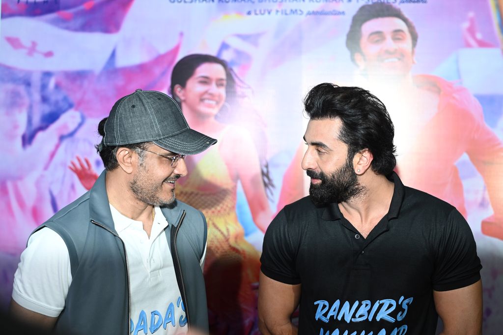 Bollywood actor Ranbir Kapoor with former Indian captain Sourav Ganguly during promotion of his upcoming film Tu Jhoothi Main Makkar