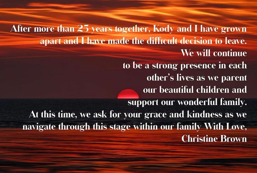 christine brown separation announcement sister wives