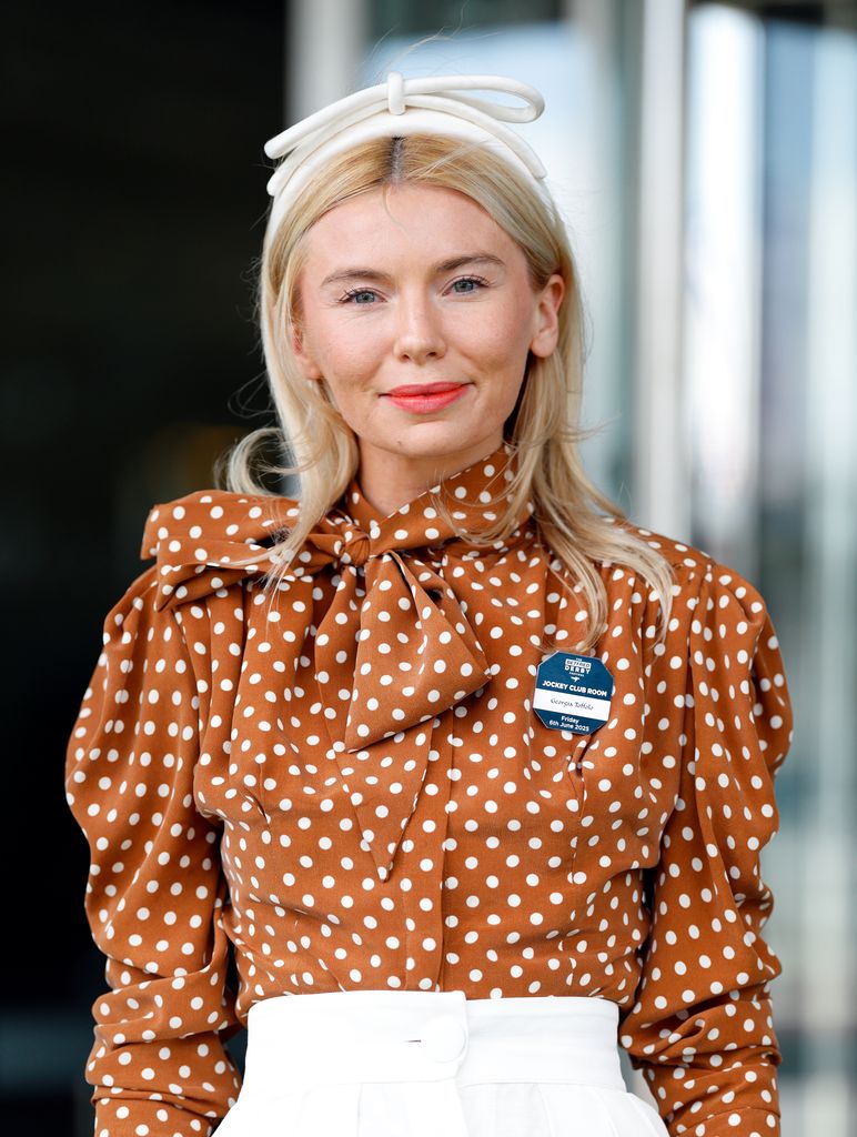 Georgia Toffolo attends day 1 'Ladies Day' of the 2025 Epsom Derby Festival at Epsom Downs Racecourse on June 6, 2025 in Epsom, England.
