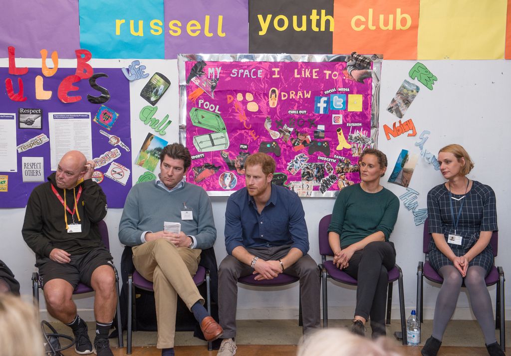 Prince Harry speaking to youth group in Nottingham in 2016