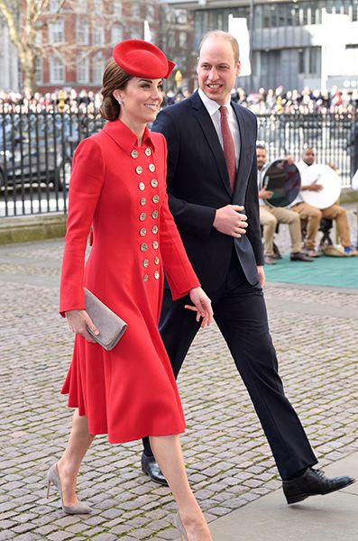 kate middleton in red coat dress