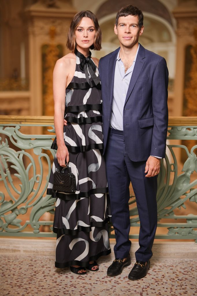 Keira Knightley, James Righton at the Chanel show as part of Haute Couture Fall/Winter 2025 on July 08, 2025 in Paris, France