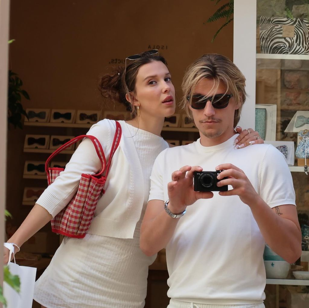 millie bobby brown jake bongiovi matching white outfits