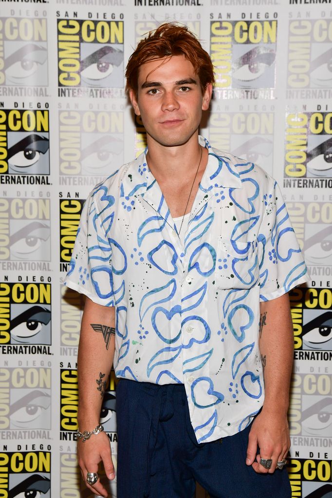 KJ Apa attends the Comic-Con International "Riverdale" photo call at Hilton Bayfront on July 21, 2019 in San Diego, California