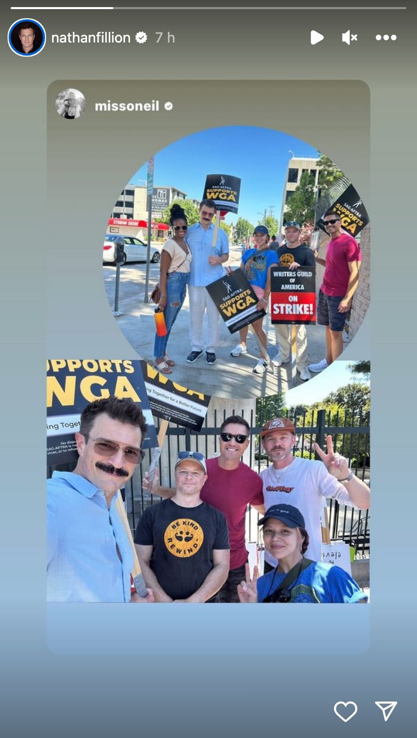 Nathan Fillion reunited with his The Rookie co-stars on the SAG-AFTRA picket lines