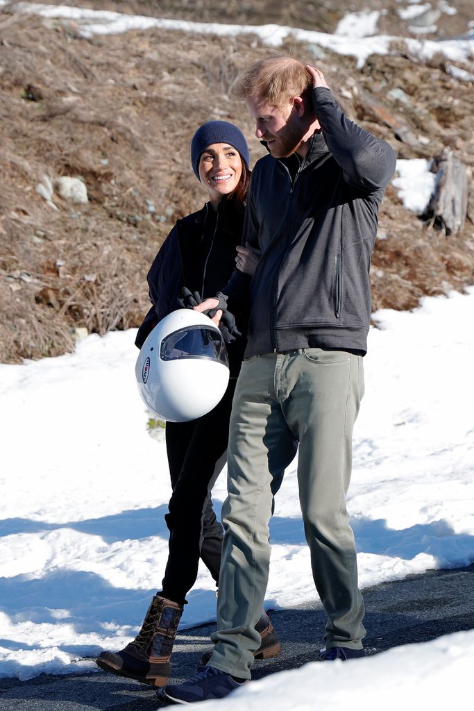 Meghan, Duchess of Sussex and Prince Harry, Duke of Sussex attend Invictus Games Vancouver Whistlers 2025's One Year To Go Winter Training Camp on February 15, 2024 in Whistler, British Columbia.