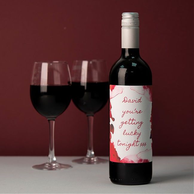 personalised bottle of wine valentine gift for him