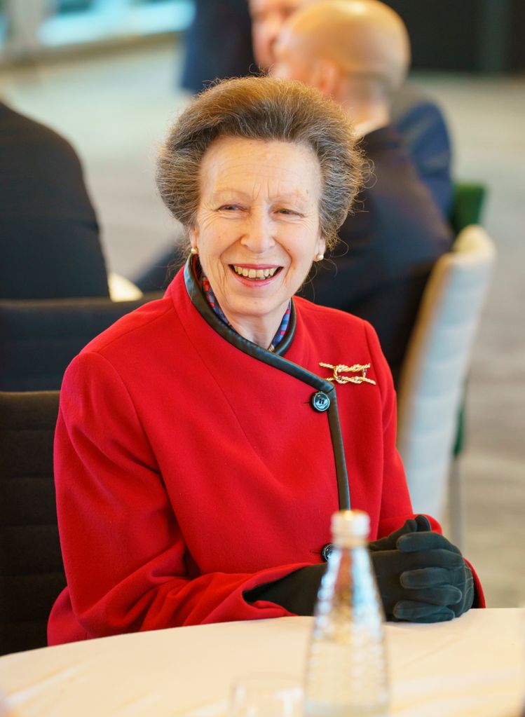 Princess Anne looked radiant in a cherry red coat