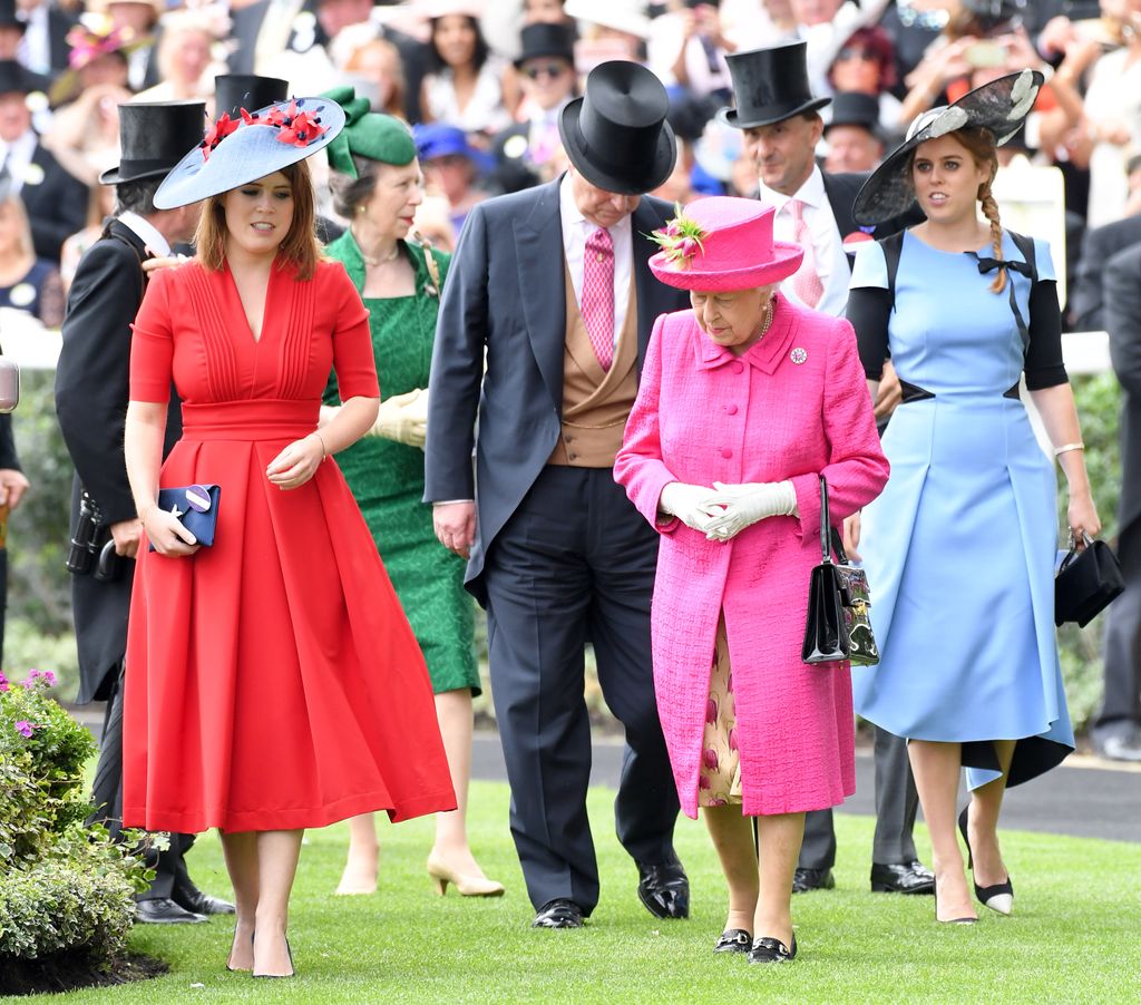 royal family walking on ladies day at royal ascot 