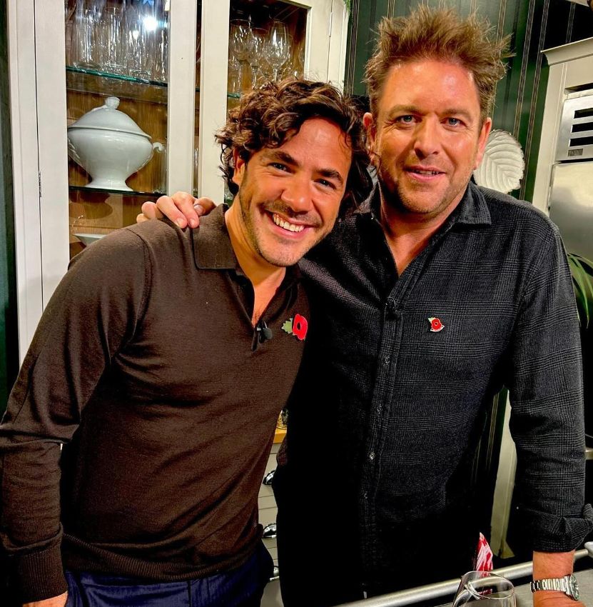 Jack Savoretti standing with James Martin