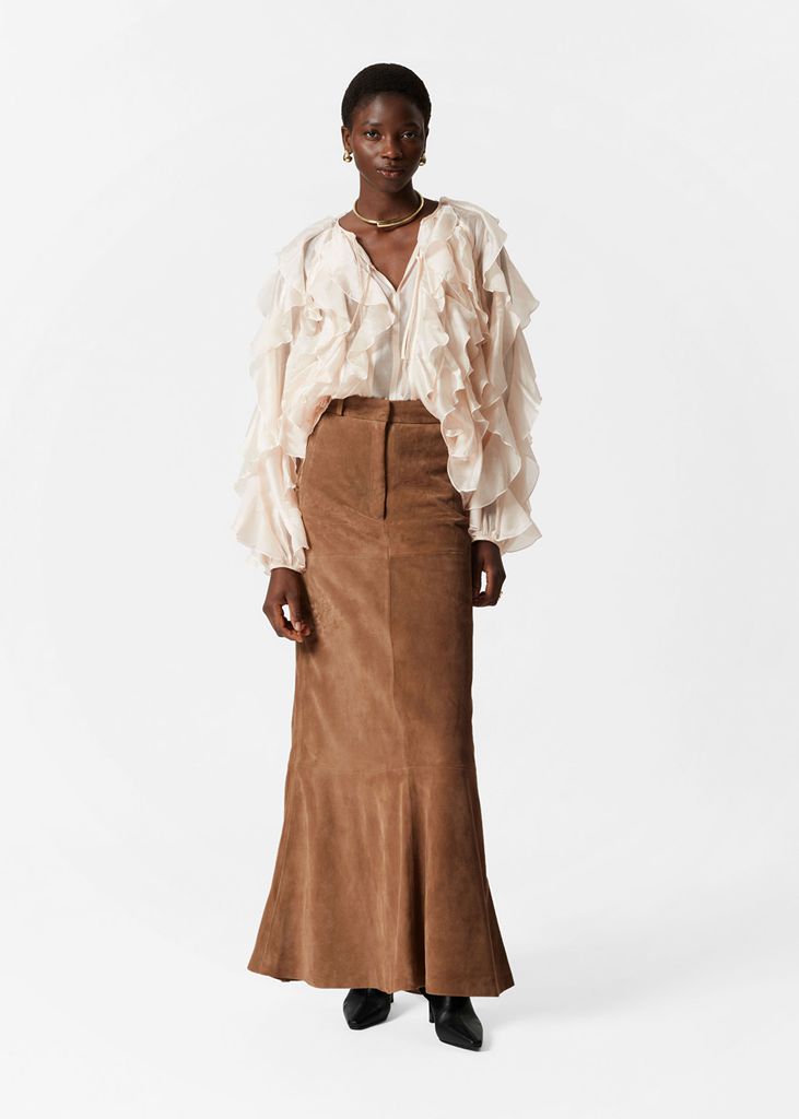 & Other Stories Suede Midi Skirt