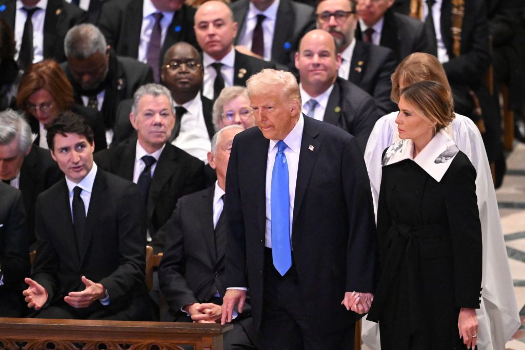 Melania attended Jimmy carter's funeral alongside her husband, Donald Trump