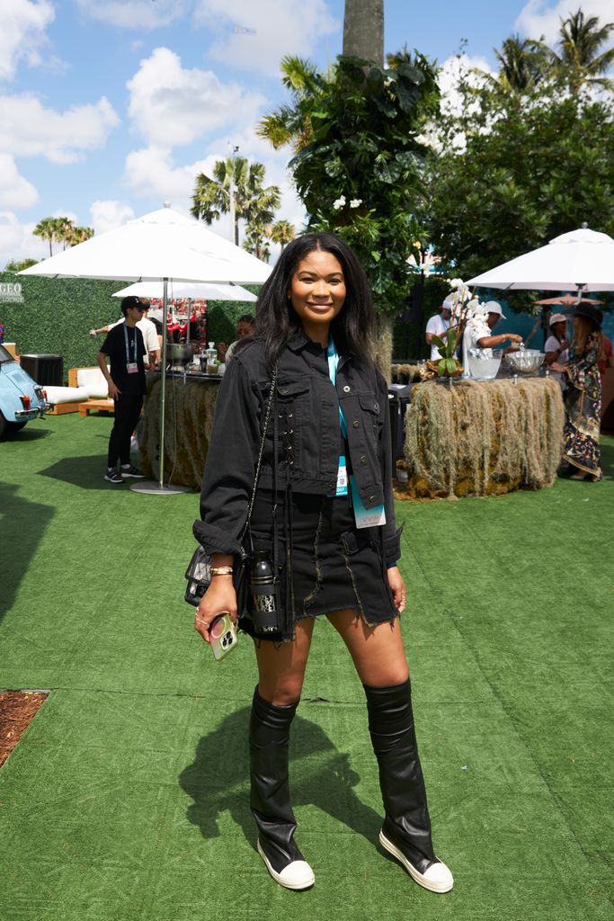 Supermodel Chanel Iman attended The Trophy House presented by DIAGEO Rare & Exceptional during the F1 Miami Grand Prix on May 5