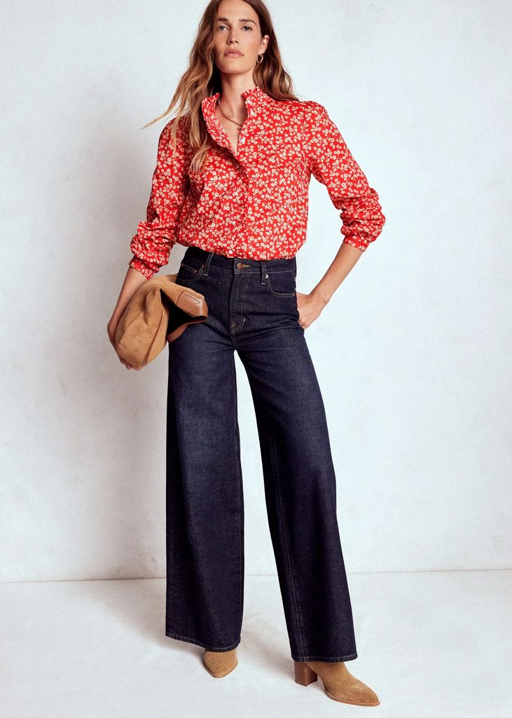 Boden's Helena blouse looks so good with suede pieces