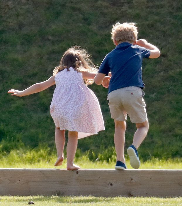 george and charlotte jumping together