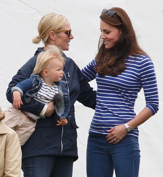 Kate Middleton and Zara Tindall with Zaras baby